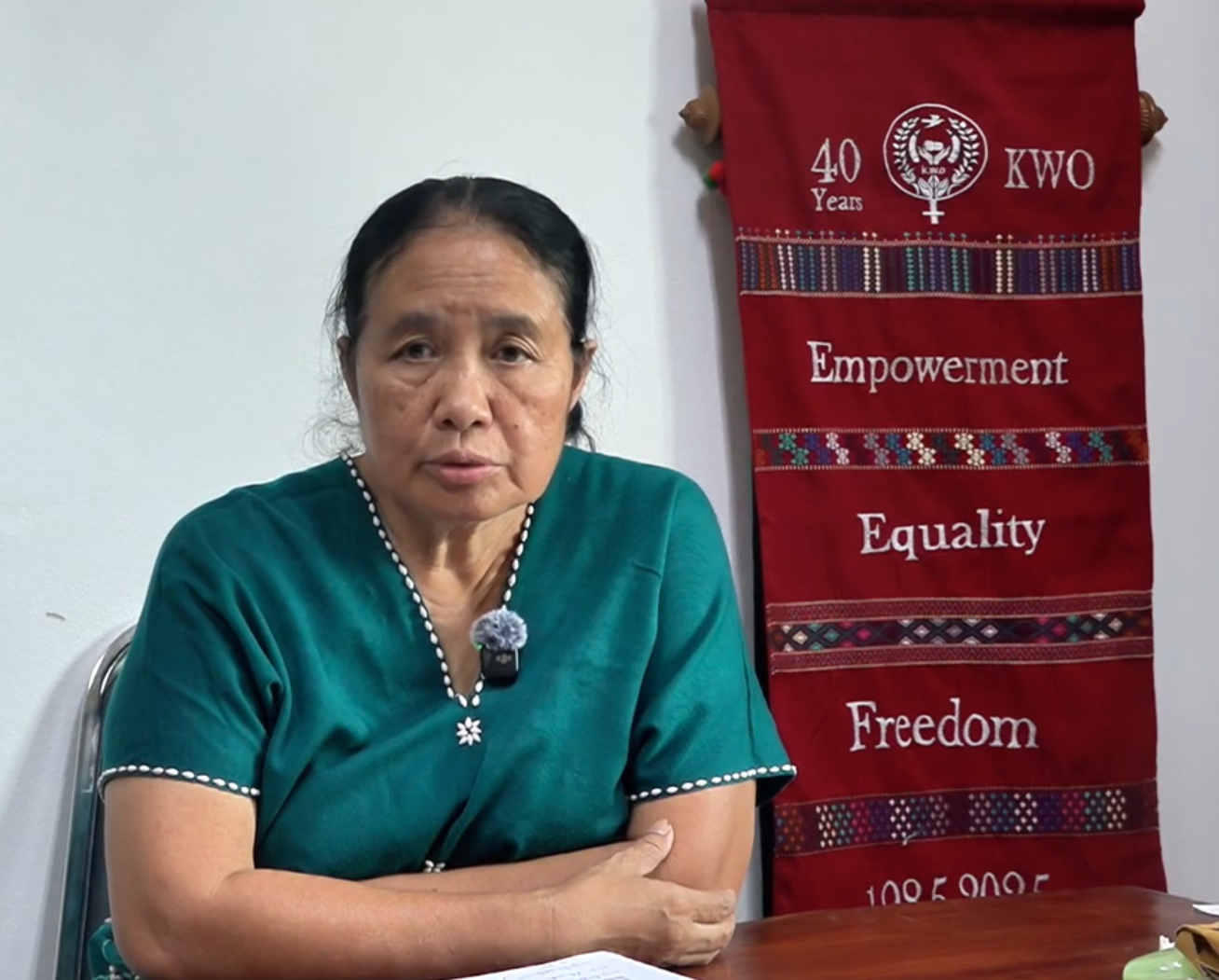 Dr Cynthia Maung of Mae Tao Clinic sharing her thoughts on Karen women's leadership and KWO anniversary.
